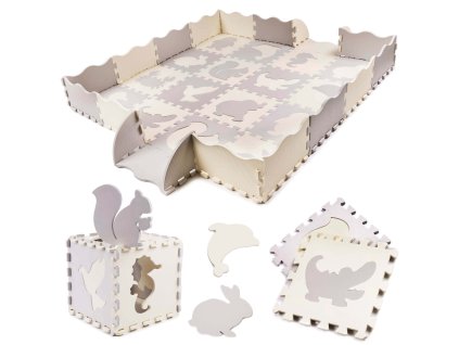 12392 eva puzzle 6269 penova podlozka zvieratka 30x30x1cm 36ks sedo zlta