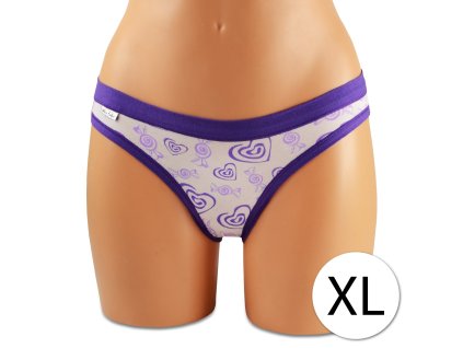 14384 fabio 7712 damske nohavicky xl 1 ks fialovo biela