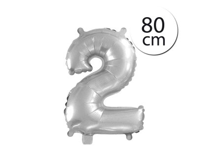6191 fun rag 8silver 62802 mini foliovy balon cislo 2 strieborny 80 cm 1 ks