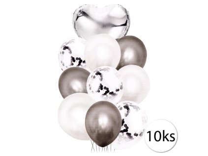 14888 funplay 5598 1 konfetove balony 30 46 cm 10 ks strieborne