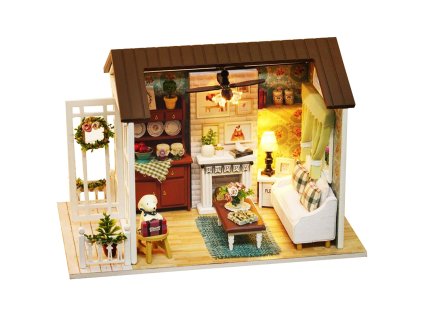 17615 funplay 6995 diy dreveny domcek pre babiky s prislusenstvom obyvacka 15x20 6x11 8cm
