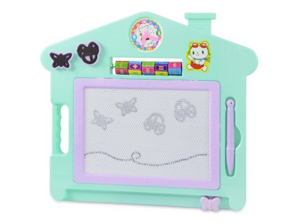 23879 funplay b18834 detska tabulka na kreslenie domcek s prislusenstvom 17 8x28cm mentolova