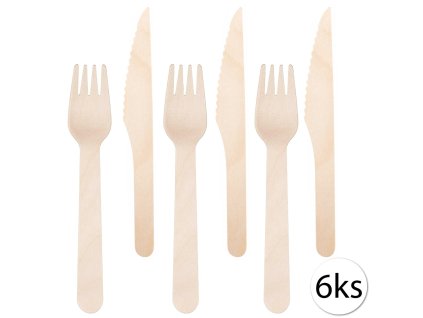 20681 gastrostaf eko 16 jednorazovy dreveny pribor vidlicky noze 16cm 6ks