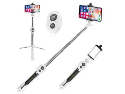 24866 hobby life wb 1004 bezdrotova selfie tyc s bluetooth s mini stativom a dialkovym ovladanim 18 5 67cm bielo cierna