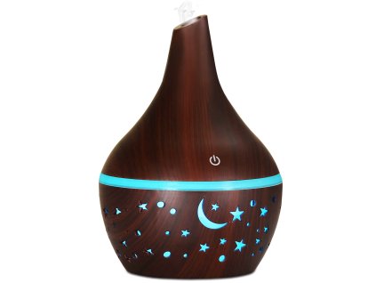 12866 holdmay kp 1541 aroma difuzer s hviezdami na usb kabel 7 svetiel 300ml hnedy