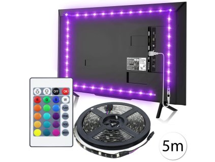 16310 homepro 1417 osvetlenie pre tv usb led pas rgb s ovladacom 500cm