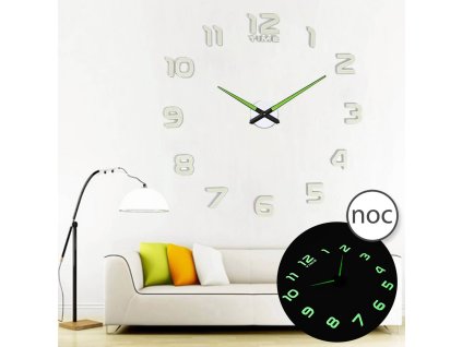 13577 homepro 7442 nastenne nalepovacie hodiny s arabskymi cislicami a cifernikom svietiace 50 60cm 12 cislic