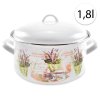 12950 perfect home 14223 smaltovany hrniec 16cm 1 8l pokrievka biely levandula
