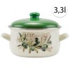 12956 perfect home 14828 smaltovany hrniec 20cm 3 3l pokrievka biely oliva