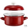 27452 perfect home smaltovany hrniec 1 5l s pokrievkou 17 5cm cervena 14209