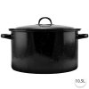 Perfect Home Smaltovaný hrniec 10,5L s pokrievkou, 30,5cm, čierna, 10391