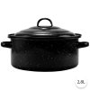 Perfect Home Smaltovaný hrniec 2,8L s pokrievkou, 27cm, čierna, 10389