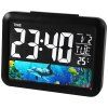 E-CLOCK 7002WJ Elektronický LED budík, digitálne hodiny s LCD displejom, dátumom a teplotou PODMORSKÝ SVET, čierna