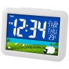 20705 e clock gh2007wj elektronicky led budik digitalne hodiny s lcd displejom datumom a teplotou ovecky biela