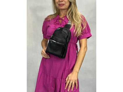 Zipová taštička přes tělo - černá