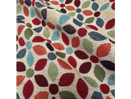 006644 dekorační gobelín kytičky barevné řasení 1