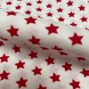 003857 plátno hvězdičky červené na bílé řasení detail