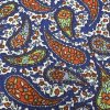 002683 plátno tisk paisly modrooranžové detail