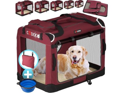 Látkový box pro psa XXXL vínový
