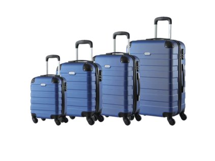 Sada 4 skořepinových kufrů Essential- modrý