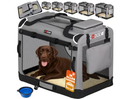 Látková klec pro psa XXL šedá