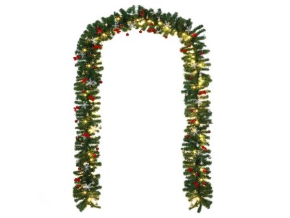 Vánoční girlanda 5m s LED osvětlením a ozdobami