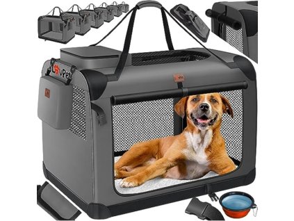 Látková klec pro psa S - antracitová