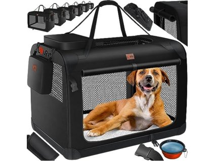 Látková klec pro psa L - černá