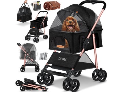 Kočárek pro psy Lovpet - černý