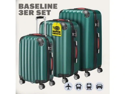 Sada 3 cestovních kufrů zelené