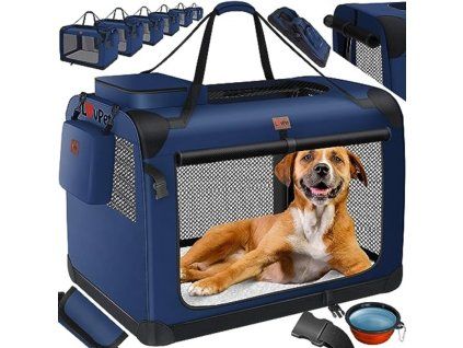 Látková klec pro psa L - modrá