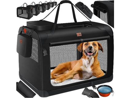 Látková klec pro psa M - černá