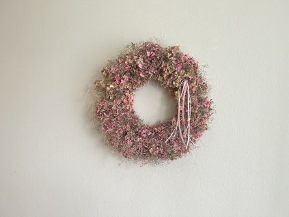 Věnec z hortenzií - růžový