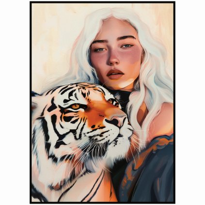 Plakát Dívka s tygrem