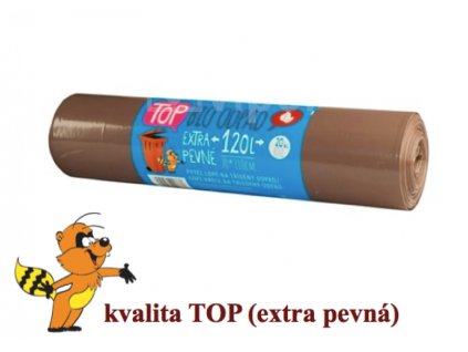 vipor Pytle na odpad 120 l, role 25 ks, TOP - extra pevné, hnědé