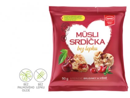 SEMIX Müsli srdíčka BRUSINKY A VIŠNĚ 50 g