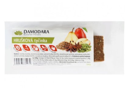 Damodara ovocná tyčinka HRUŠKOVÁ s badyánem 50 g