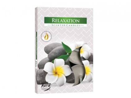 BISPOL AURA Čajová vonná svíčka RELAXATION (relaxace) 6 ks
