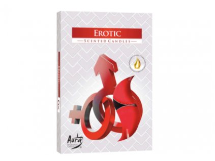 AURA Čajová vonná svíčka EROTIC (pro společné chvíle) 6 ks
