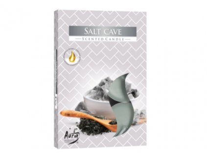 AURA Čajová vonná svíčka SALT CAVE (solná jeskyně) 6 ks
