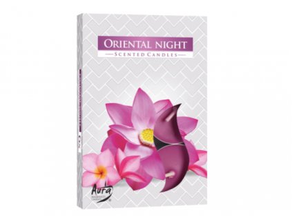 AURA Čajová vonná svíčka ORIENTAL NIGHT (orientální noc) 6 ks