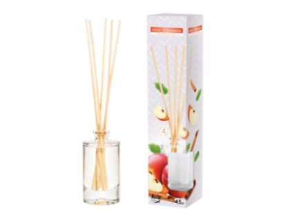 BISPOL Difuzér vonné tyčinky APPLE & CINNAMON (jablko a skořice) 45 ml