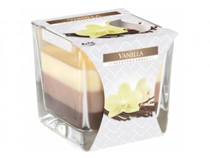 Svíčka ve skle tříbarevná 170 g VANILLA (vanilka)