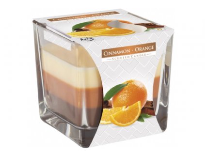 bispol Svíčka ve skle tříbarevná 170 g CINNAMON & ORANGE (skořice a pomeranč)