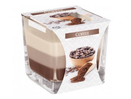Svíčka ve skle tříbarevná 170 g COFFEE (čerstvá káva)