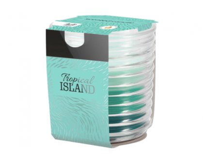 AURA Svíčka ve skle vroubkovaná 130 g TROPICAL ISLAND (tropické ostrovy)