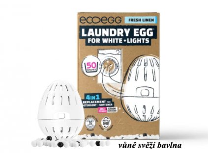 EcoEgg prací vajíčko na bílé a funkční prádlo 50 cyklů, vůně Svěží bavlna