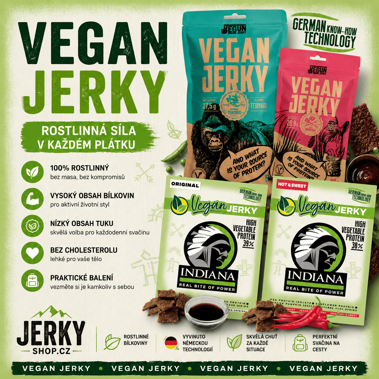 VEGAN JERKY – rostlinná alternativa sušeného masa, která překvapí chutí