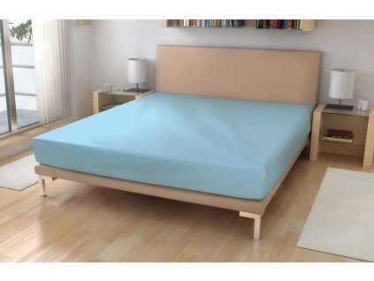 jersey prostěradlo do látkové postýlky modré