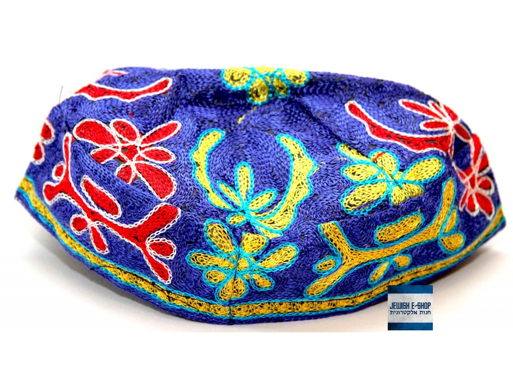 Extra velká jarmulka - kippa s barevným vzorem